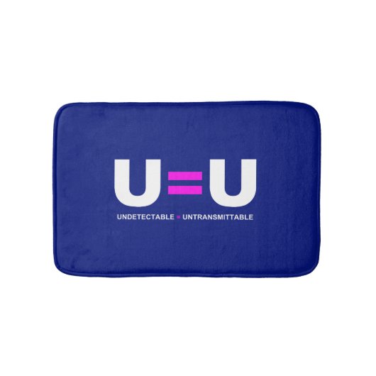U=U HIV 検出不可=感染しない バスマット (正面)