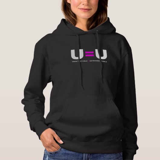 U=U HIV 検出不可=感染しない パーカ (正面)
