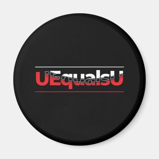 U=U HIV 検出不能 タイポグラフィ アート マグネット (正面)
