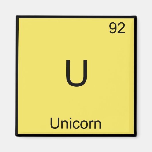 U - Unicorn おもしろい Chemistry Elementシンボルティー マグネット (正面)