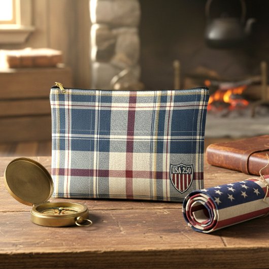 UA 250 American Plaid Shield Motif ID1301 アクセサリーポーチ