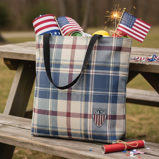 UA 250 American Plaid Shield Motif ID1301 トートバッグ