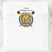 UA CREWエンブレム、EST. 1993-2、Upper Arlington Crew ラウンドシール (バッグ)