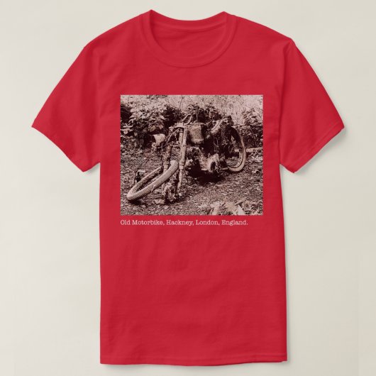 UA Mike row Old Motorbike Hackney London England D Tシャツ (デザイン正面)
