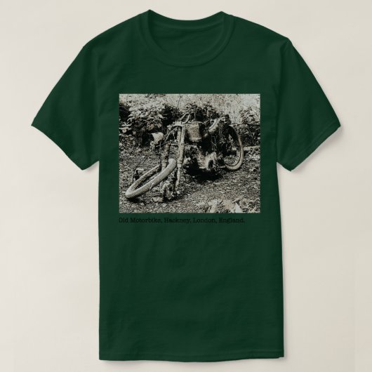 UA Mike row Old Motorbike Hackney London England L Tシャツ (デザイン正面)