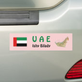 UAEの旗と地図ステッカー バンパーステッカー (車上)