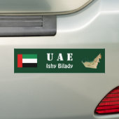 UAEの旗と地図ステッカー バンパーステッカー (車上)