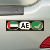 UAEの旗の地図 コード ステッカー (車上)
