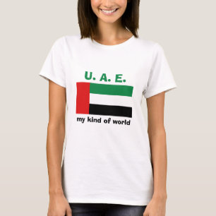 UAEの旗+地図+テキストTシャツ Tシャツ