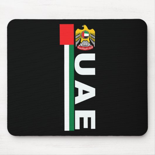 UAEサッカー風アラブ首長国連邦の旗 マウスパッド (正面)