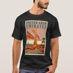 UAEラクダ ブルジュ・ハリファ イラスト 旅行アート Tシャツ