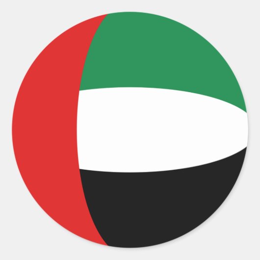 UAE魚眼フラグステッカー ラウンドシール (正面)