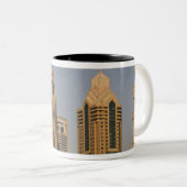 UAE、ドバイ。アルワスルのモスクのミナレットと ツートーンマグカップ (正面右)