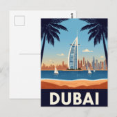 UAE ブルジュ・アル・アラブ ビーチ レトロ ポストカード (正面/裏面)