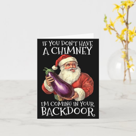 Ual Innuendo Santa Rude Christmas  カード (黄色い花)