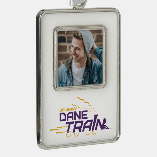 UAlbany Daneトレインのロゴ シルバープレートフレームオーナメント (右)