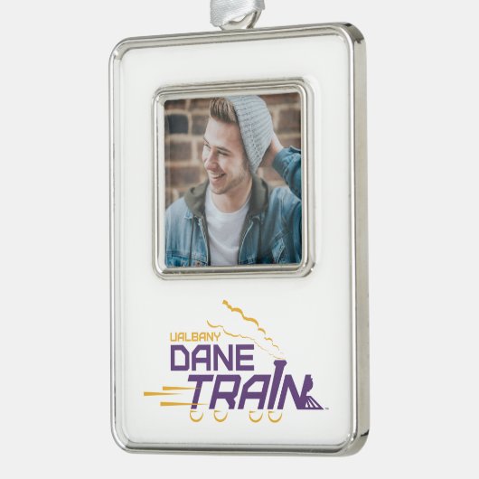 UAlbany Daneトレインのロゴ シルバープレートフレームオーナメント (左)
