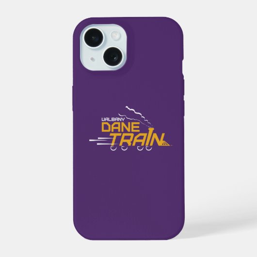 UAlbany Daneトレインのロゴ iPhone 15ケース (裏面)