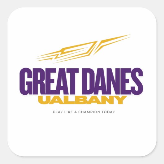 UAlbany Great Danesプライド – カレッジベースボール スクエアシール (正面)