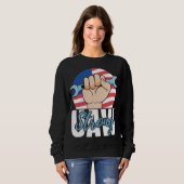 UAWストライク赤T自動統一された労働者のピケットのサイン スウェットシャツ (正面フル)