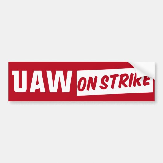 UAW On Strike 2023自動車労組統一された合 バンパーステッカー (正面)