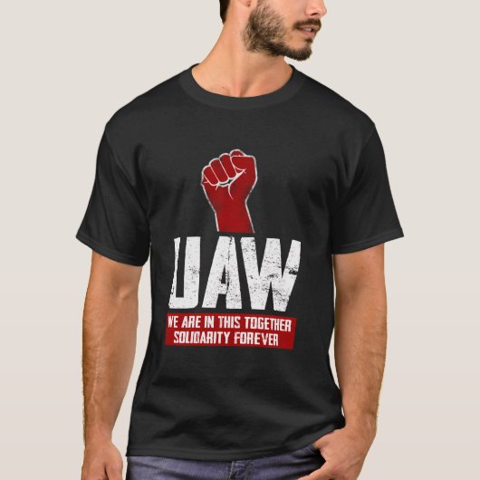 Uaw On Strike Red Tee 統一された Auto Union Workers Ua Tシャツ (正面)