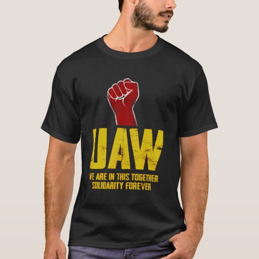 Uaw Strike Red Tee自動統一された労働者組合Uaw S Tシャツ (正面)