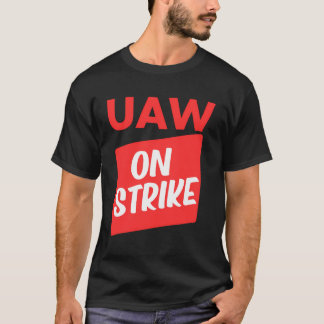 Uaw Strike Red Tee Auto Workers 統一された Picketサイン Tシャツ