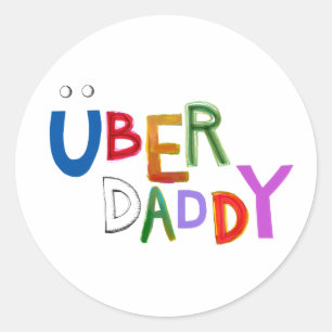 Uberのお父さんのよいパパの父によってすごいおもしろいの芸術の単語 ラウンドシール