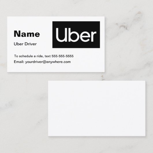 Uberの名刺 名刺 (正面/裏面)