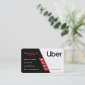 Uberの運転者(Uberの新しいロゴ)を共有する個人的な乗車 名刺 (スタンド正面)