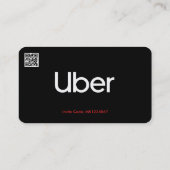 Uberの運転者(Uberの新しいロゴ)を共有する個人的な乗車 名刺 (裏面)