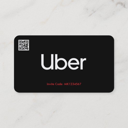 Uberの運転者(Uberの新しいロゴ)を共有する個人的な乗車 名刺 (裏面)