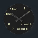 Uberクールギークヒップスターブラック1時2 ラウンド壁時計<br><div class="desc">Uberギークヒックールプスターブラック1インチ時計2 - CricketDiane Artとデザイン2013が設計</div>