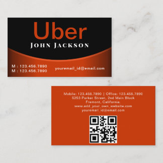 Uberドライバプロフェッショナルブラックミニマリスト 名刺
