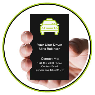 Uberドライバー向けシンプルな連絡用名刺 名刺