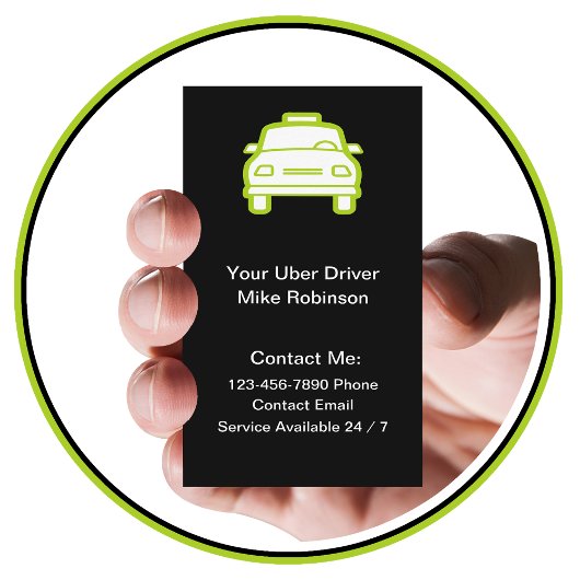 Uberドライバー向けシンプルな連絡用名刺 名刺