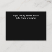 Uberドライバー連絡の乗り降り用カード呼び出し 名刺 (裏面)