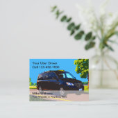 Uberドライバー連絡の乗り降り用カード呼び出し 名刺 (スタンド正面)