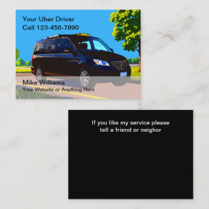 Uberドライバー連絡先コールカード(ライドヘイリング用) 名刺