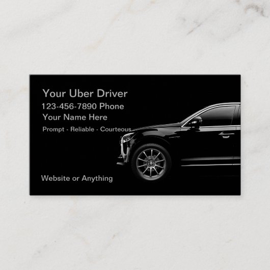 Uberドライバー配車タクシービジネスカード 名刺 (正面)