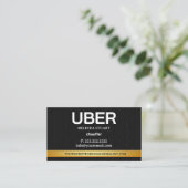 Uberドライバー モダンゴールドボーダー 紹介QRコード 名刺 (スタンド正面)
