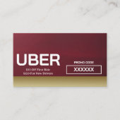 Uberドライバー モダンゴールド枠 紹介 名刺 (正面)