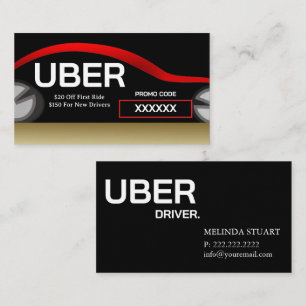 Uberドライバー モダン ゴールドボーダー 紹介状 名刺