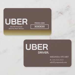 Uberドライバー モダン ゴールドボーダー 紹介 名刺