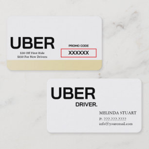 Uberドライバー モダン ゴールド ボーダー 紹介 名刺