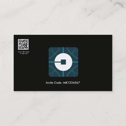 Uberドライバ（新しいUberロゴ） 名刺 (裏面)