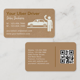 UberドライパーソナライズされたバQRコード 名刺