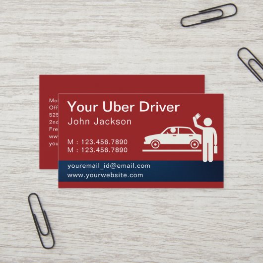 UberドライモダンバQRコード赤 名刺 (正面/裏面インサイチュ)