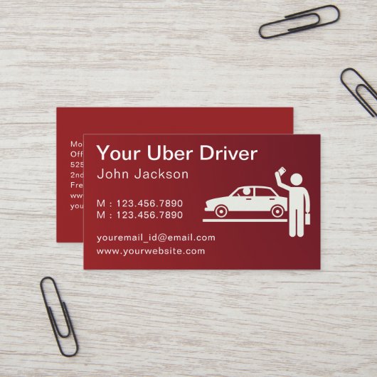 UberドライモダンバQRコード赤 名刺 (正面/裏面インサイチュ)